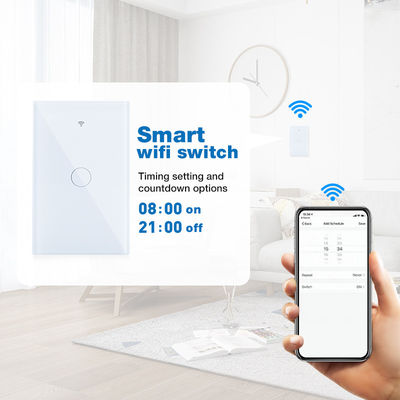 Staubdichter und wasserdichter 1gang weißer schwarzer Wifi Berührungsschalter US-Standards für Smart Home-Automatisierung