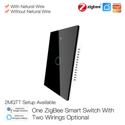 Wand-Schalter Zigbee Smart Wifi keine neutrale Noten-Glasschirm-Platte