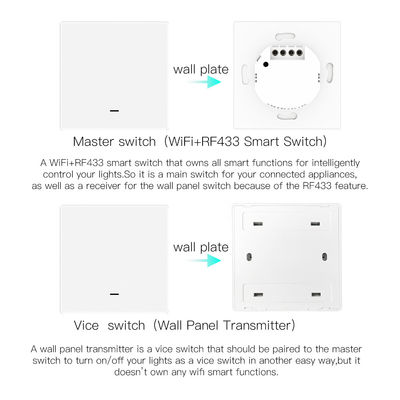 1 2 3 4 Gruppen-intelligenter heller Drucktastenschalter mit Fern-Fernsteuerungshauptwandleuchte-Schalter Tuya