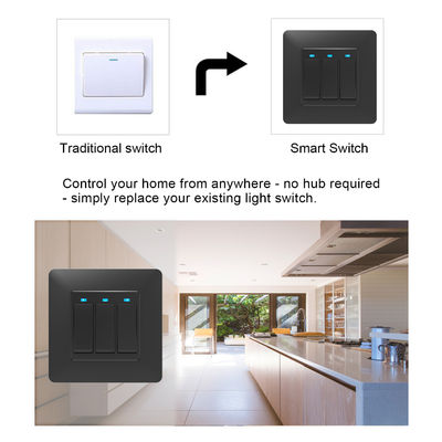 App EU Großbritannien Standard Life Weise Wifi-Lichtschalter intelligenter des Wifi-Wand-Schalter-weißer Schwarz-3 der Gruppen-2