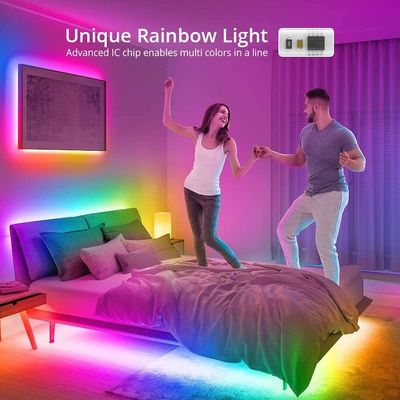 32.8ft RGB Smart LED Licht-Streifen-Musik-Synchronisierungs-Farbe, die LED-Neonbeleuchtung 7.2W/M ändert