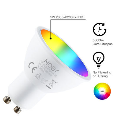 Glühlampe-Arbeiten RGBW Wifi Birnen-5W GU10 Smart LED mit Alexa Google Home